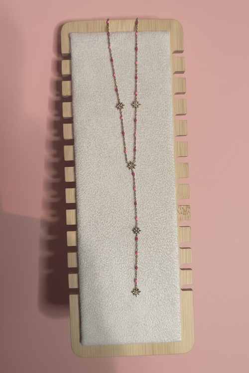 Sautoir Y étoiles doré acier inoxydable - Aleca Jewelry